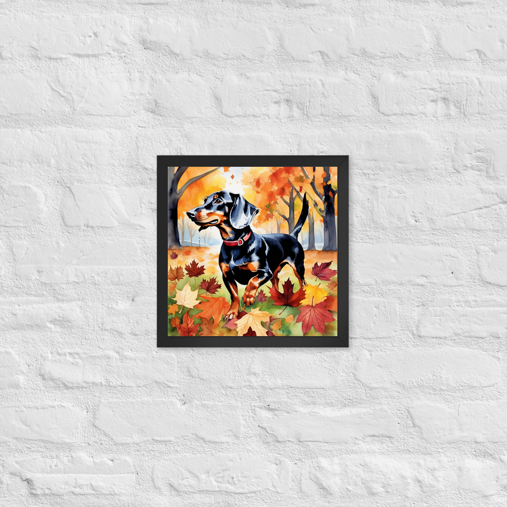 PugMug Custom Black Dachshund Framed Print