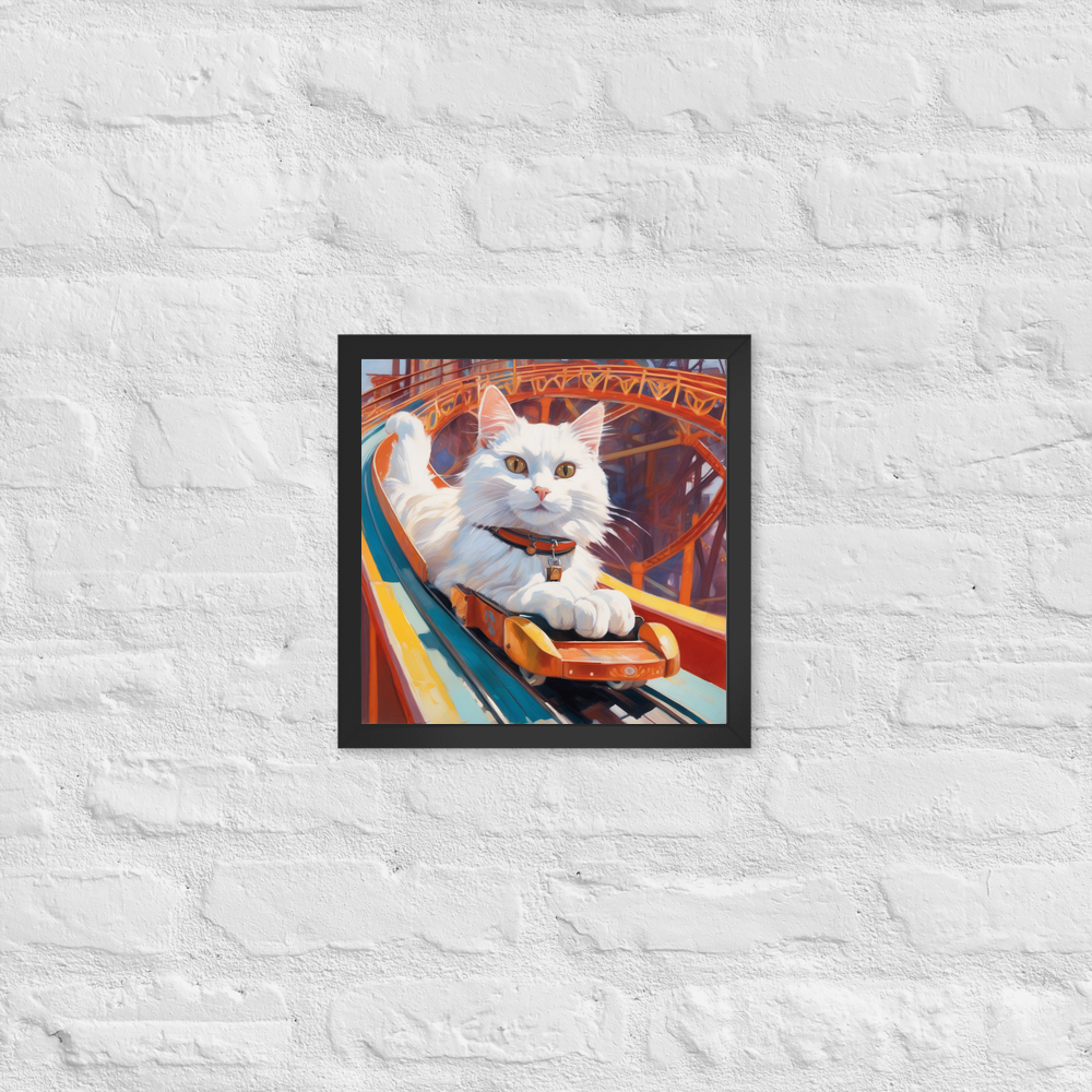 PugMug Custom White Companion Cat Framed Print