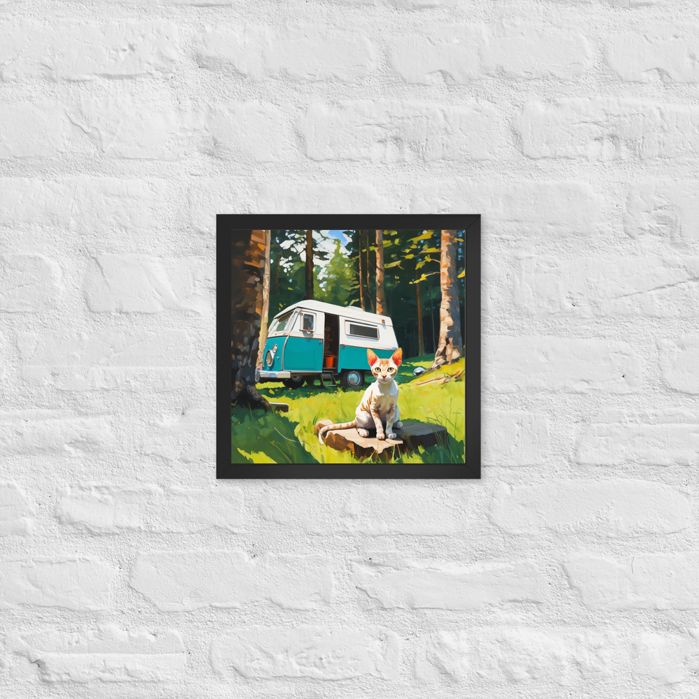 PugMug Custom Tabby Devon Rex Cat Framed Print