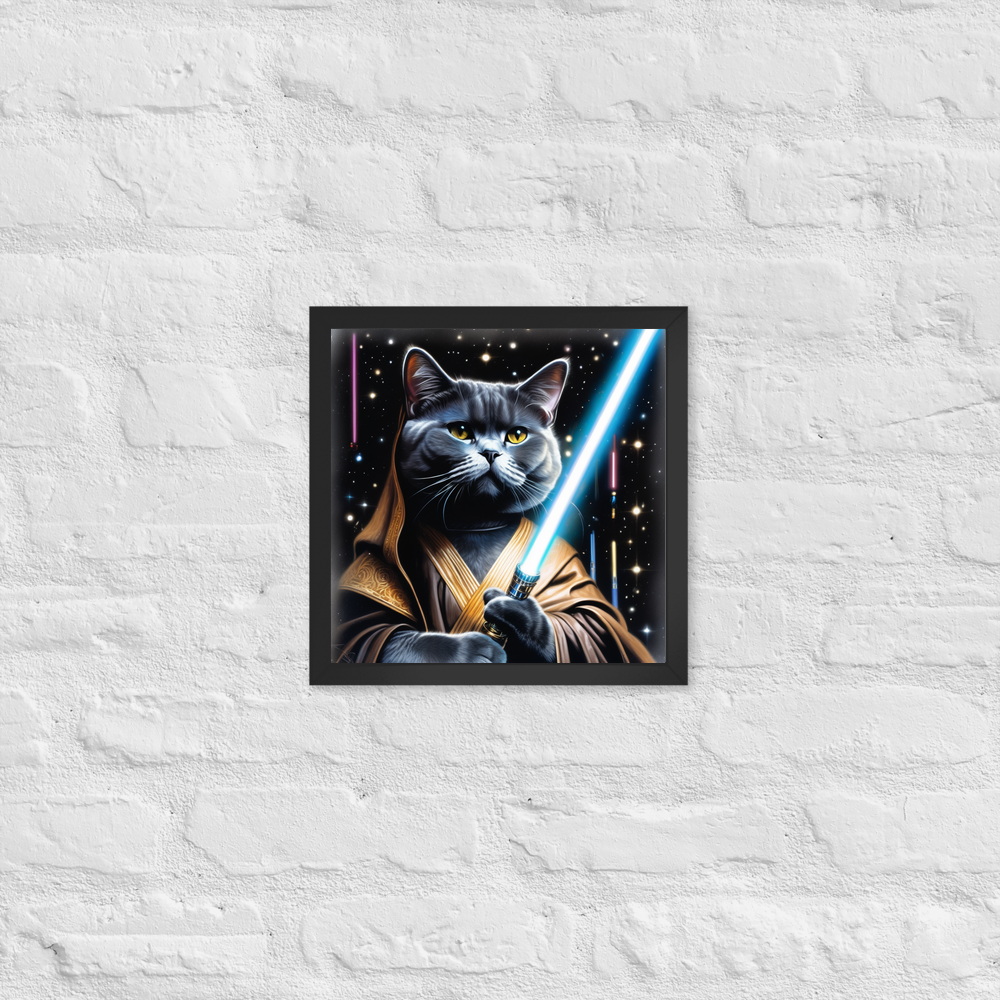 PugMug Custom Black British Shorthair Cat Framed Print