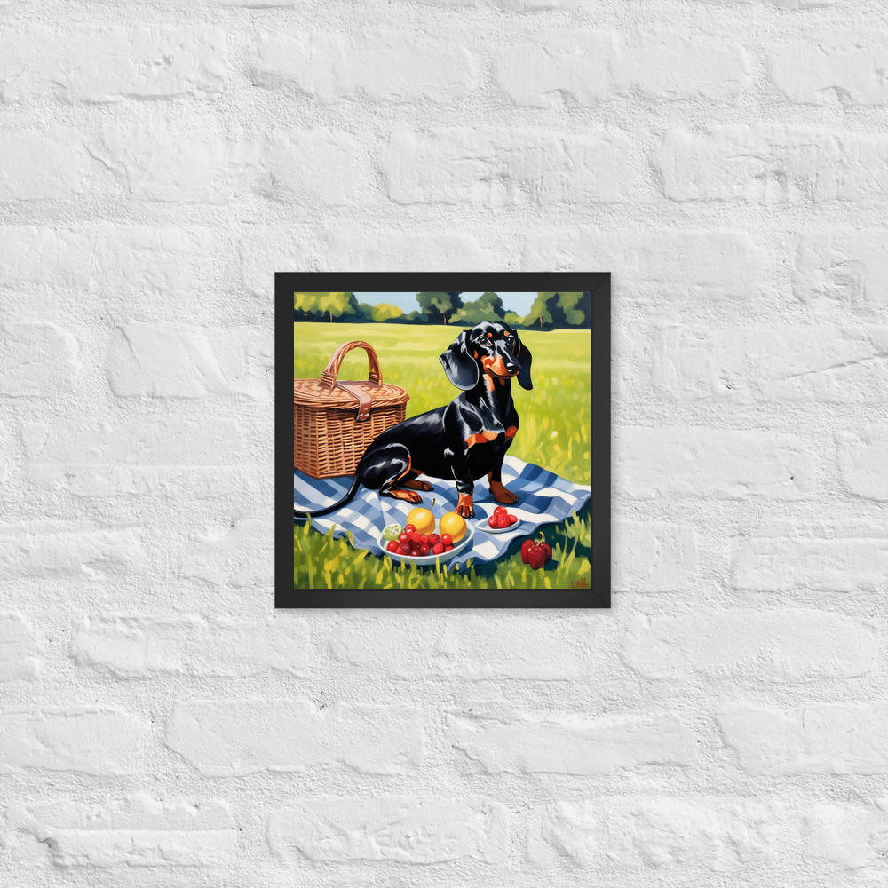 PugMug Custom Black Dachshund Framed Print