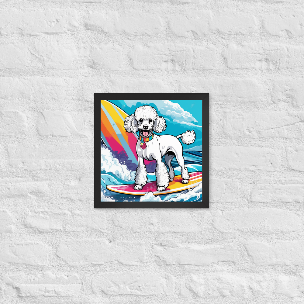PugMug Custom White Poodle Framed Print