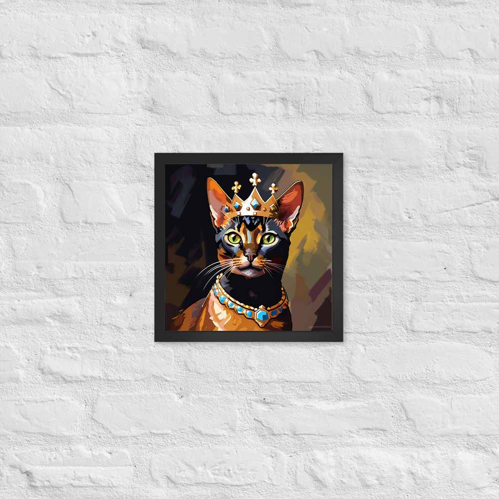 PugMug Custom Black Abyssinian Cat Framed Print