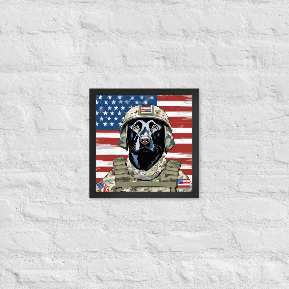 PugMug Custom Black Labrador Retriever Framed Print