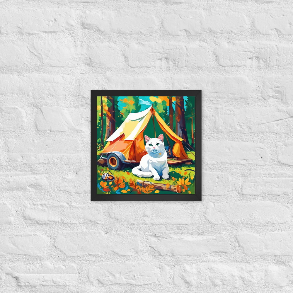 PugMug Custom White Companion Cat Framed Print