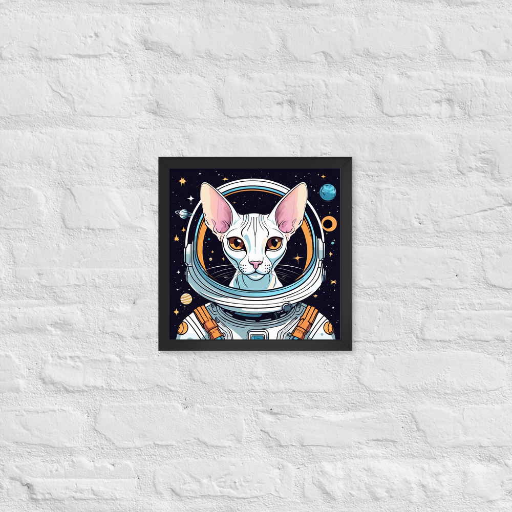 PugMug Custom White Sphynx Cat Framed Print