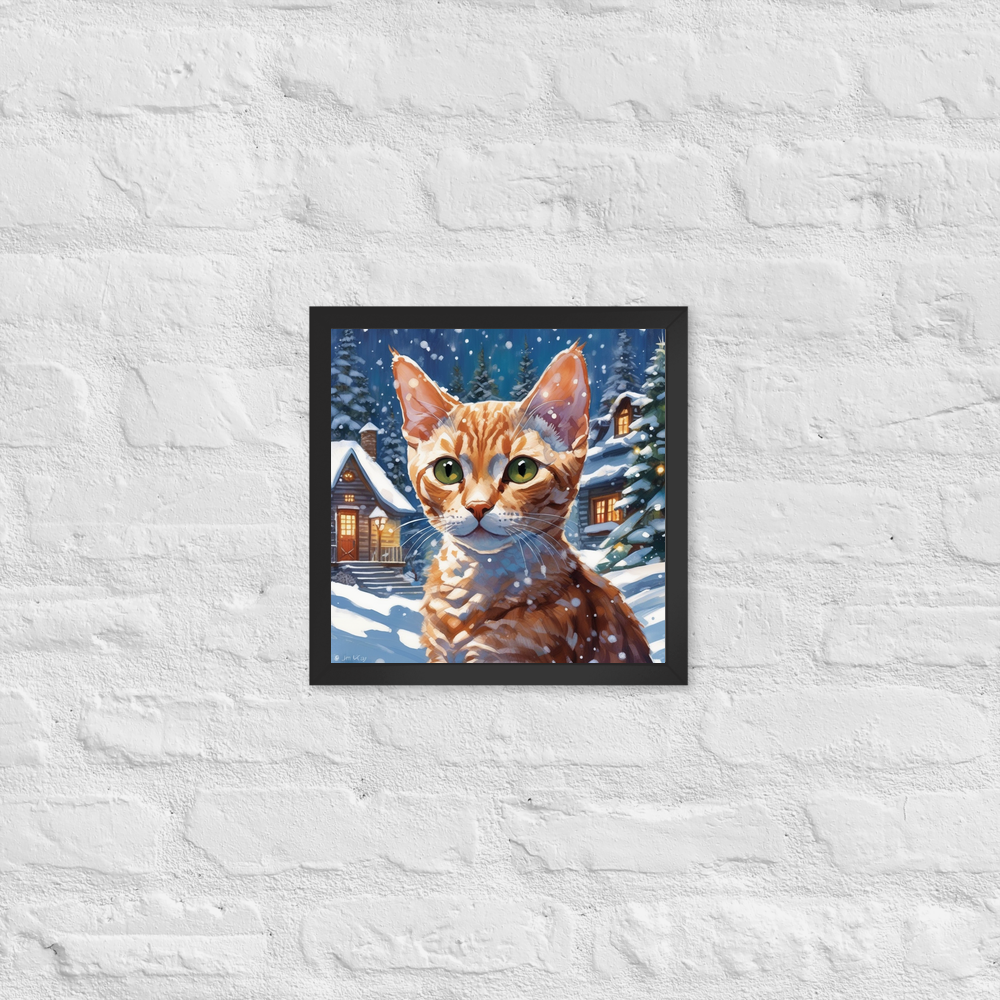 PugMug Custom Tabby Devon Rex Cat Framed Print