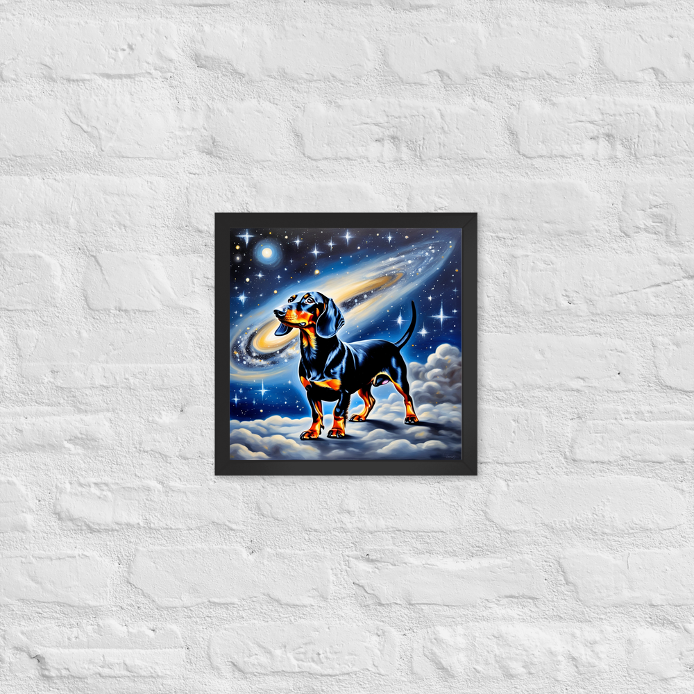 PugMug Custom Black Dachshund Framed Print