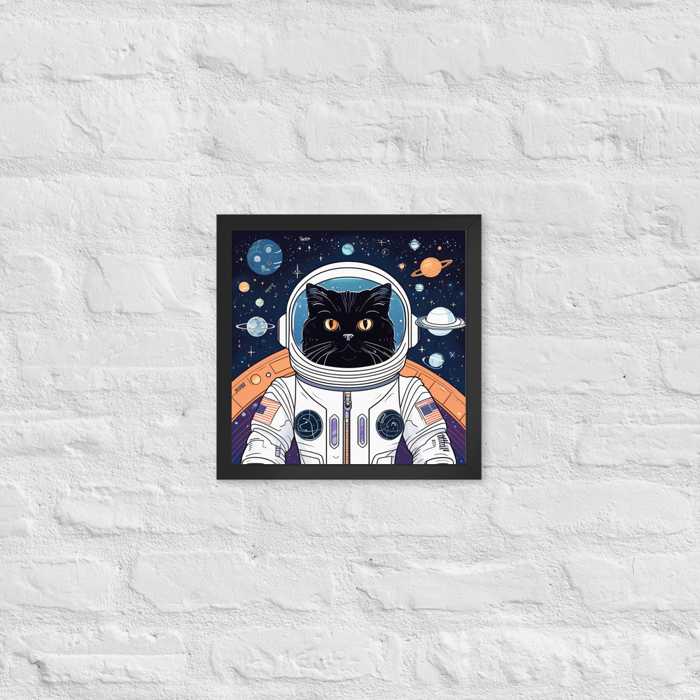 PugMug Custom Black Persian Cat Framed Print