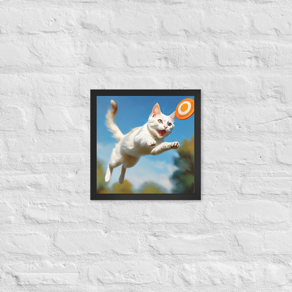 PugMug Custom White Companion Cat Framed Print