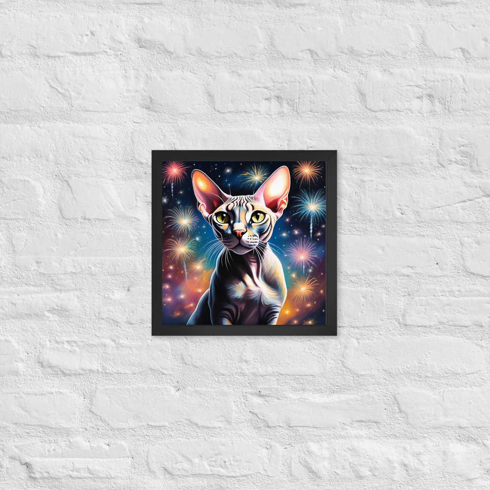 PugMug Custom Tabby Sphynx Cat Framed Print