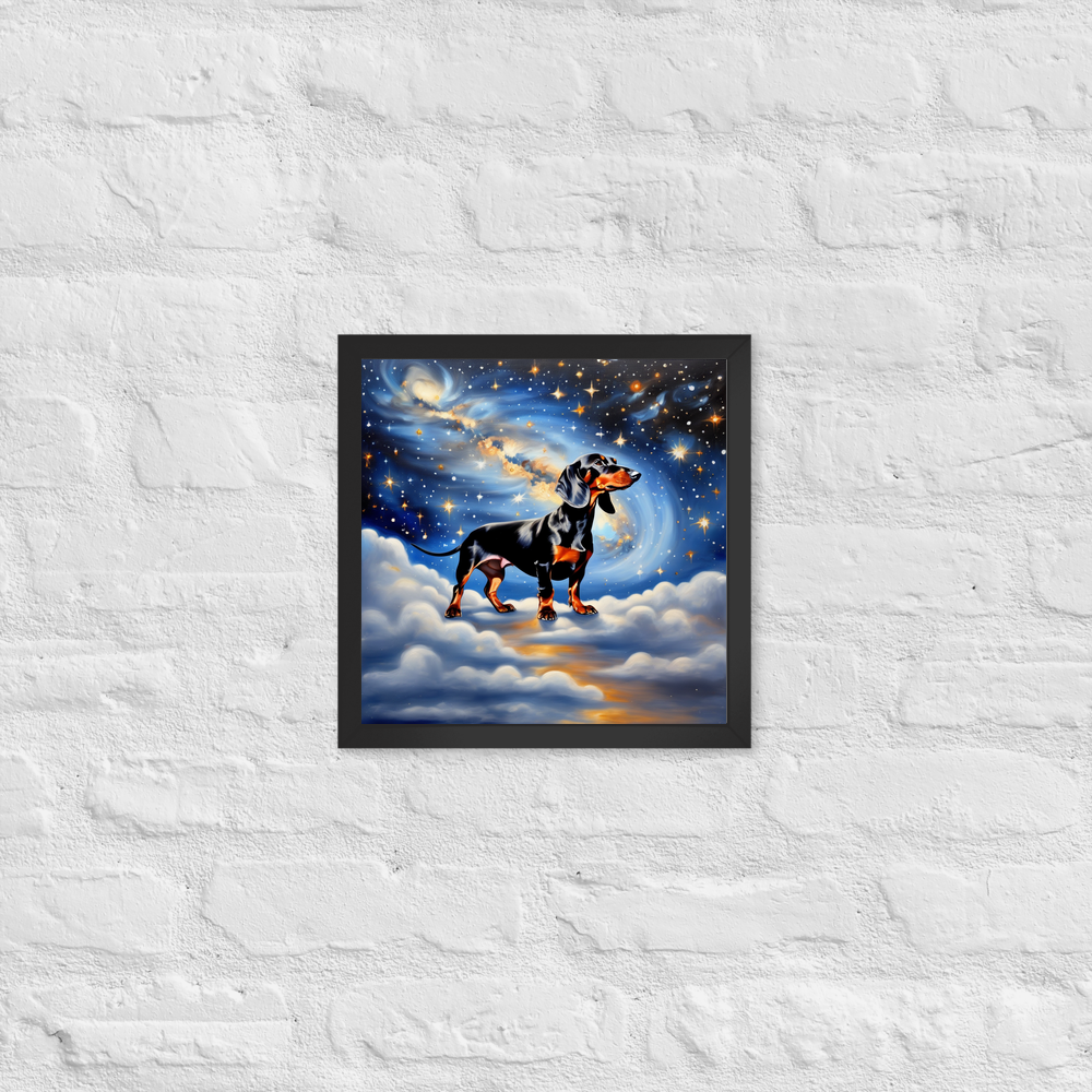 PugMug Custom Black Dachshund Framed Print