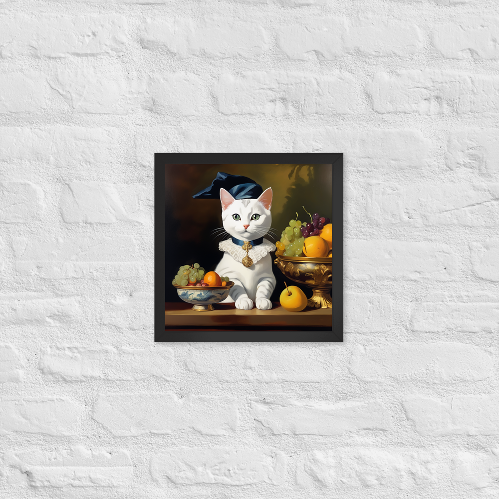PugMug Custom White American Shorthair Cat Framed Print