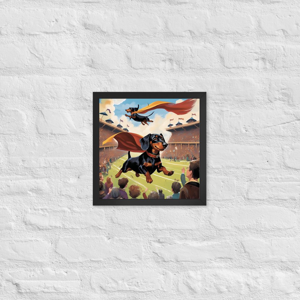 PugMug Custom Black Dachshund Framed Print