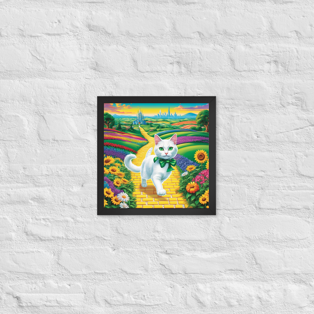 PugMug Custom White Companion Cat Framed Print