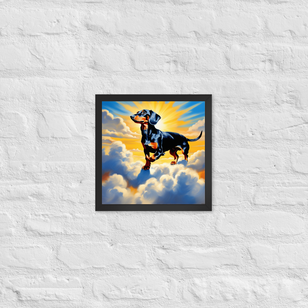 PugMug Custom Black Dachshund Framed Print