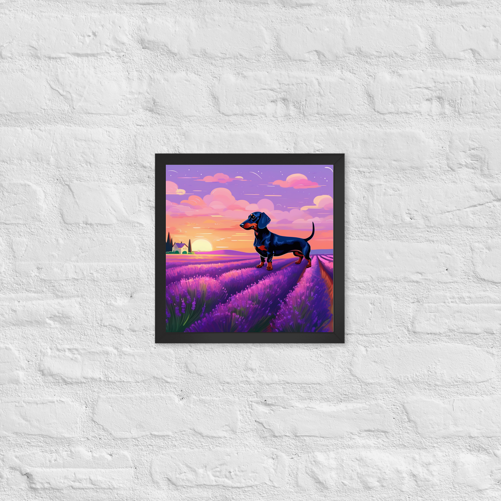 PugMug Custom Black Dachshund Framed Print