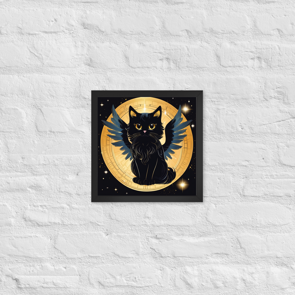 PugMug Custom Black Persian Cat Framed Print