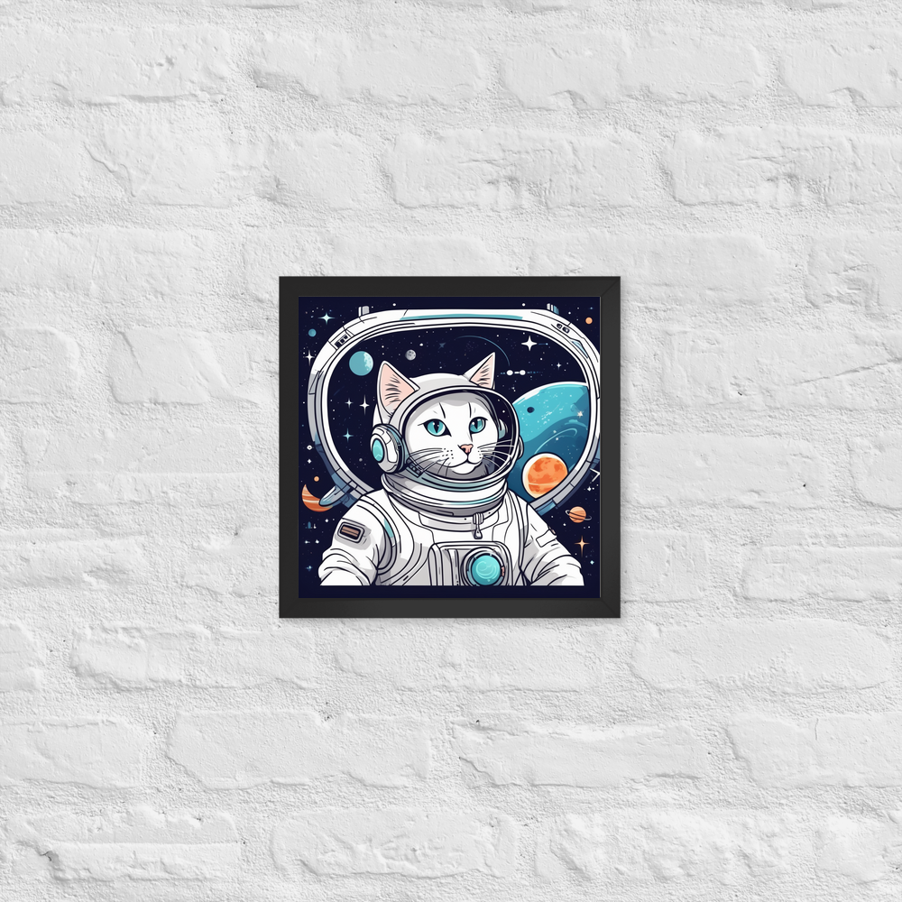 PugMug Custom White Companion Cat Framed Print