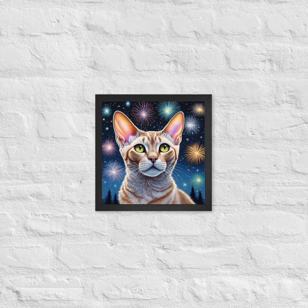 PugMug Custom Tabby Devon Rex Cat Framed Print