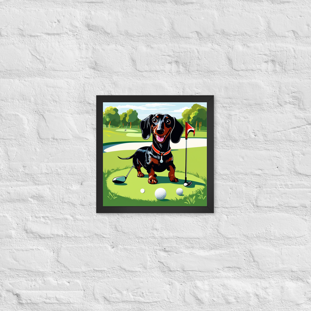 PugMug Custom Black Dachshund Framed Print