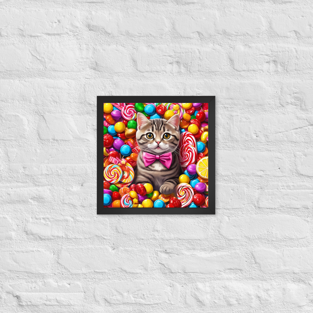 PugMug Custom Tabby Scottish Fold Cat Framed Print