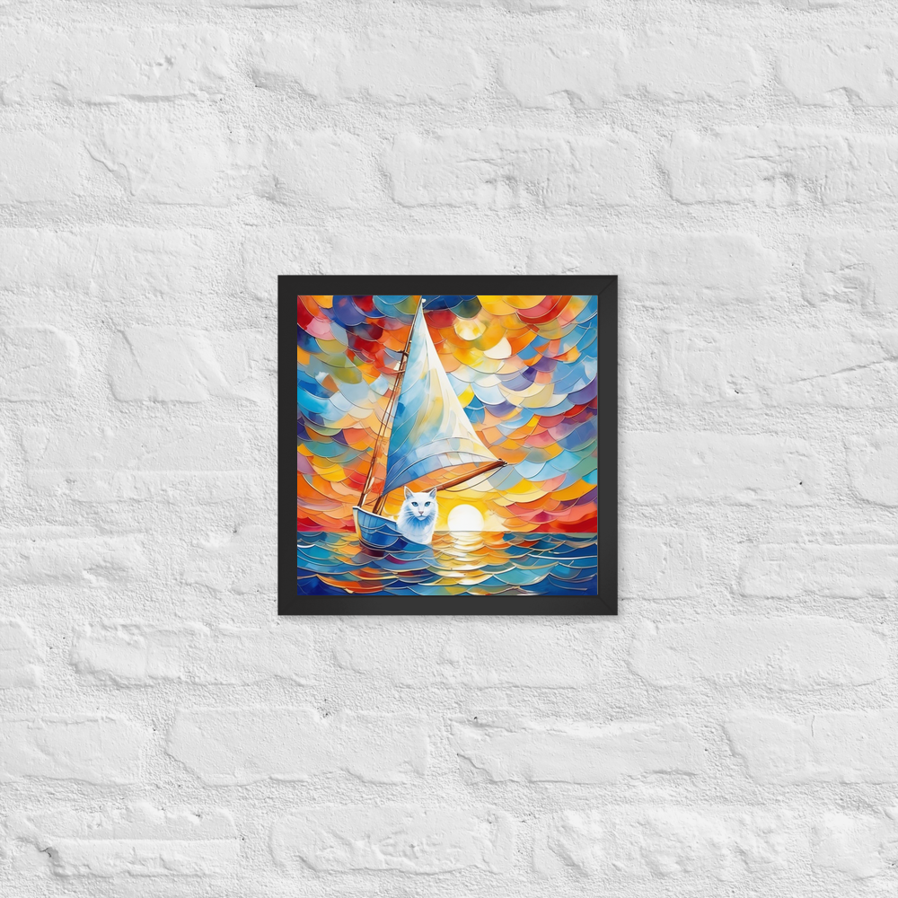 PugMug Custom White Companion Cat Framed Print