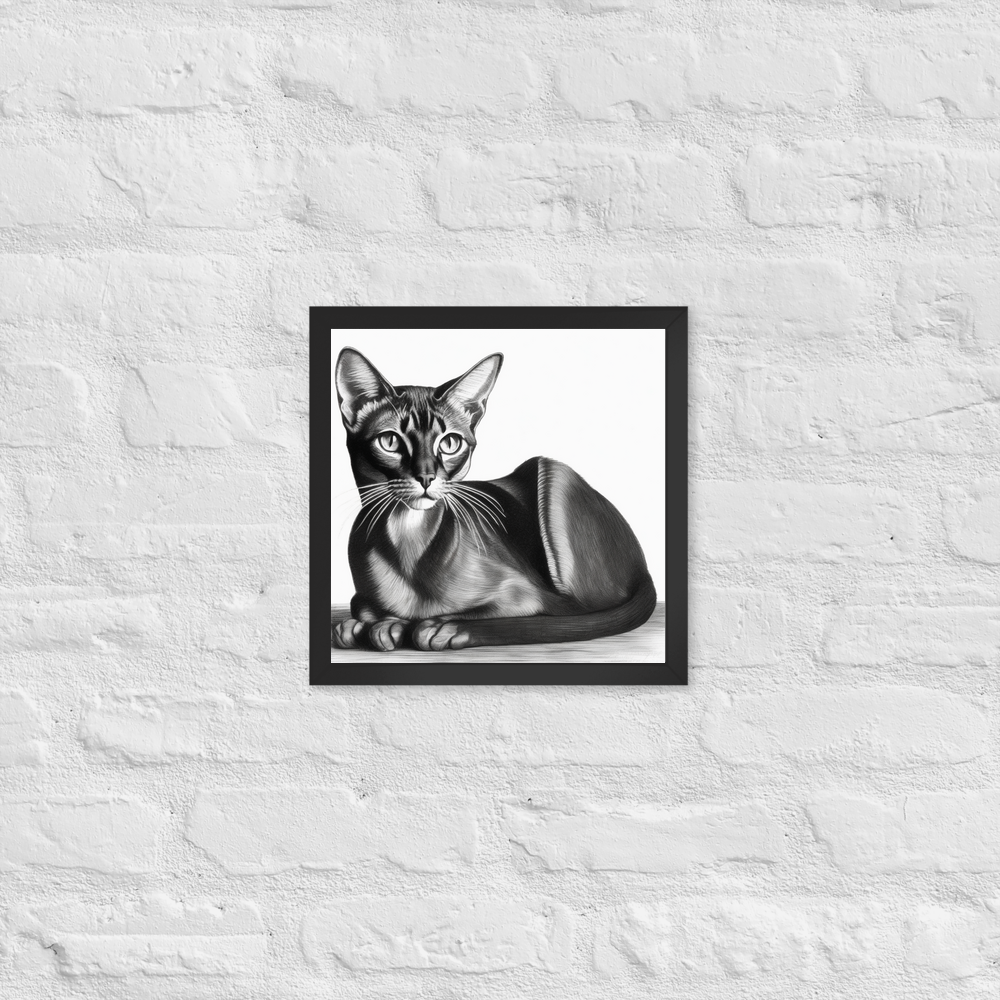 PugMug Custom Black Abyssinian Cat Framed Print