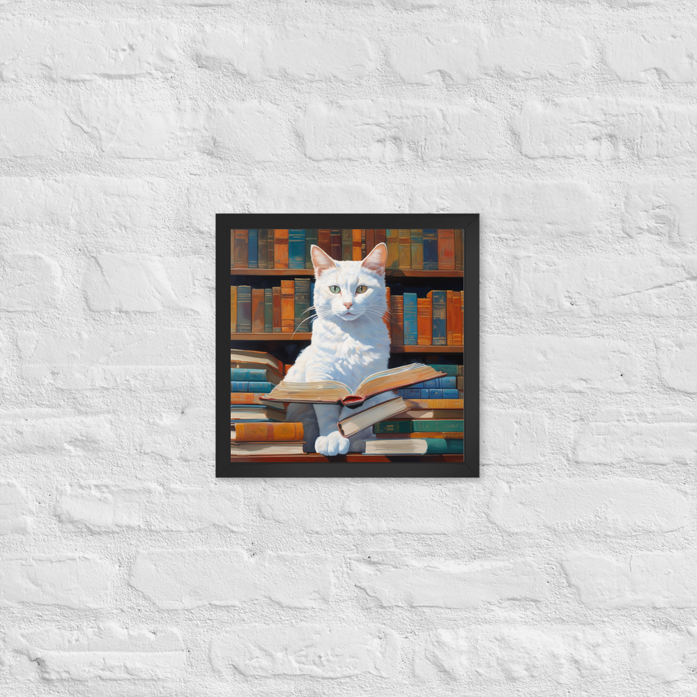 PugMug Custom White Companion Cat Framed Print