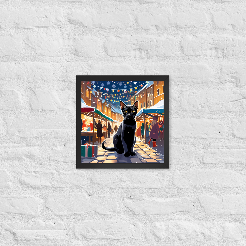 PugMug Custom Black Abyssinian Cat Framed Print