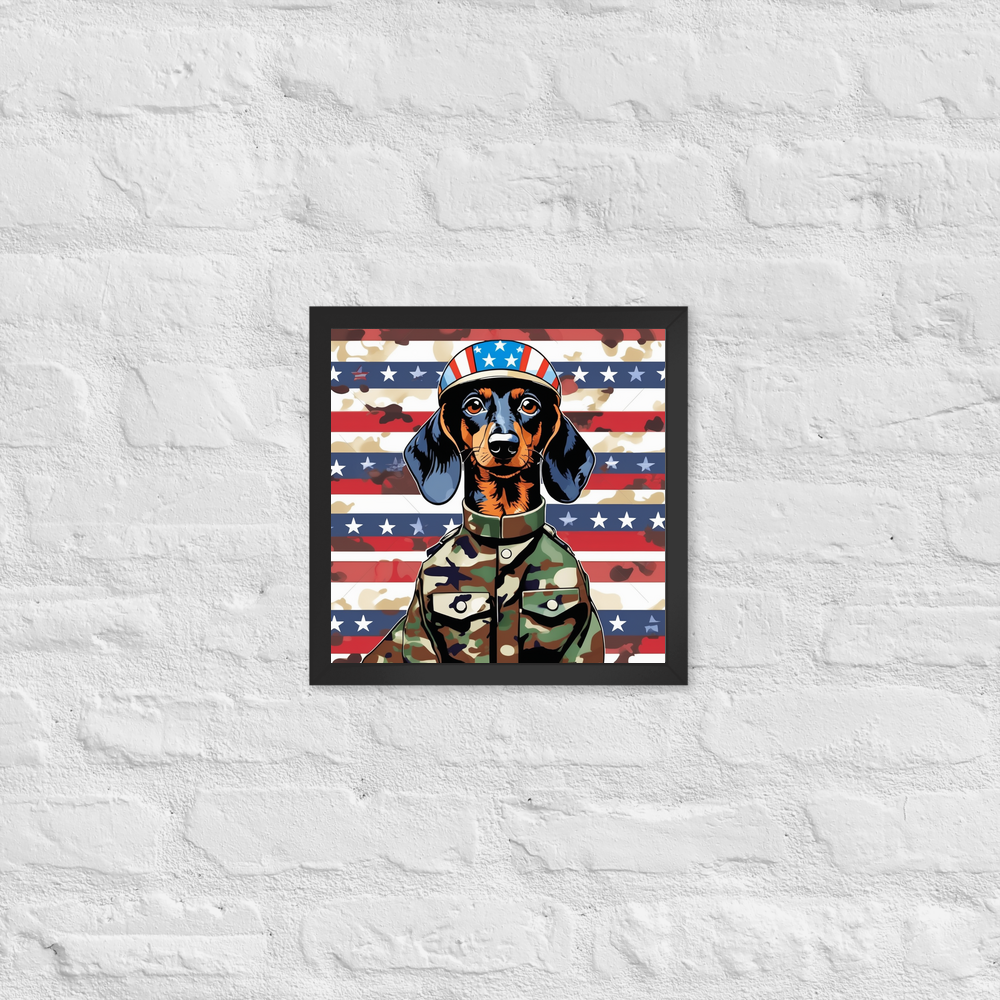 PugMug Custom Black Dachshund Framed Print