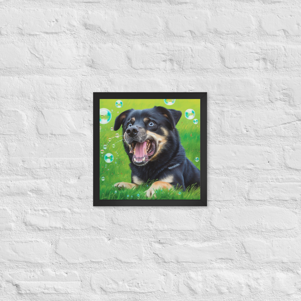 PugMug Custom Blue Framed Print