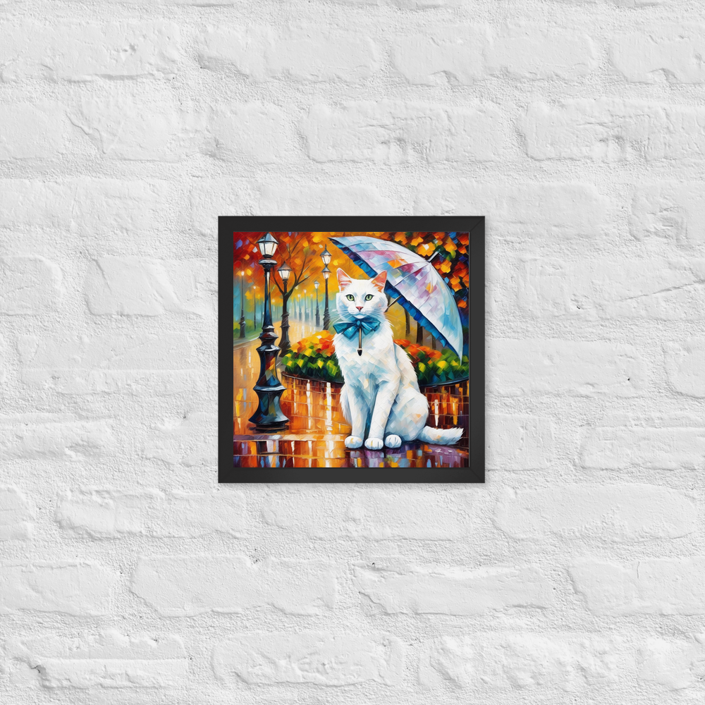 PugMug Custom White Companion Cat Framed Print