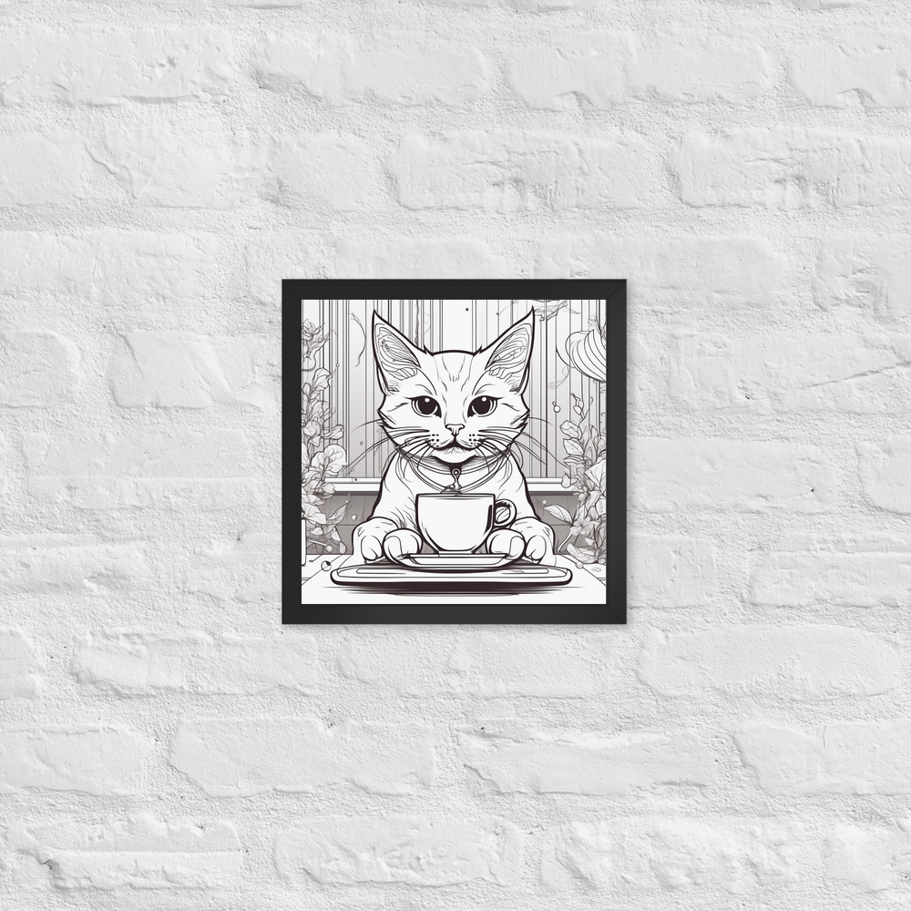 PugMug Custom White Companion Cat Framed Print