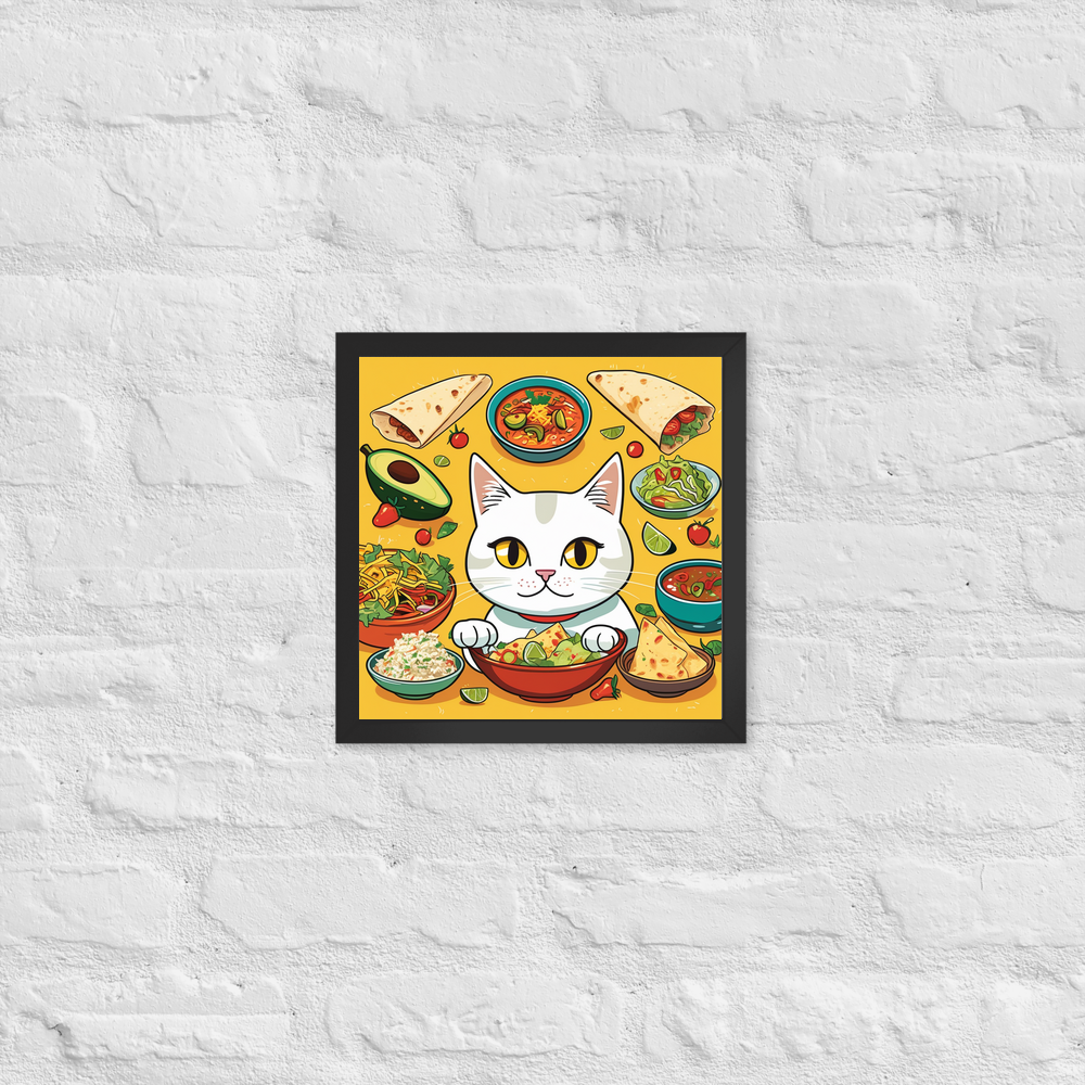 PugMug Custom White Companion Cat Framed Print