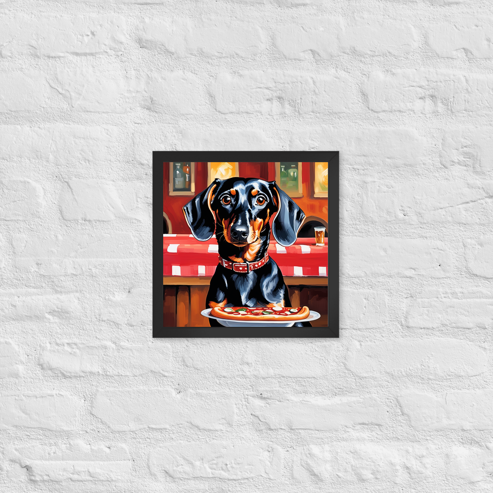 PugMug Custom Black Dachshund Framed Print
