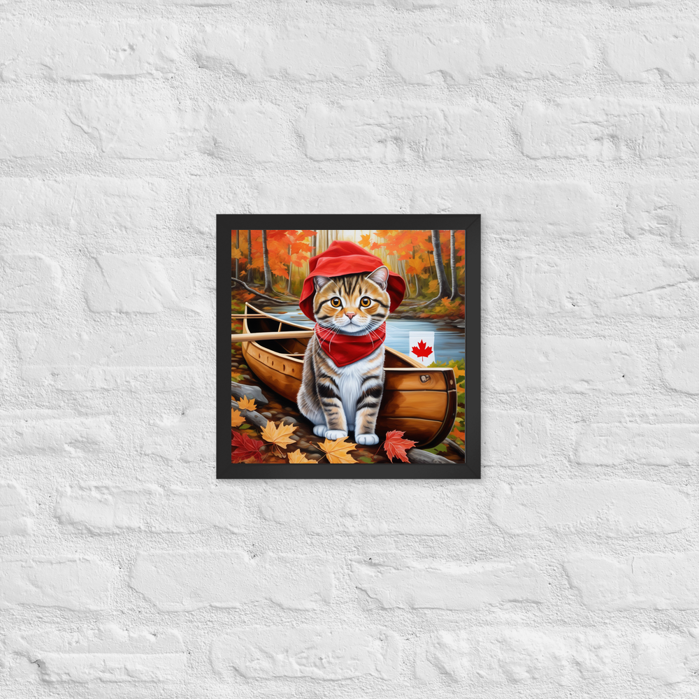 PugMug Custom Tabby Scottish Fold Cat Framed Print