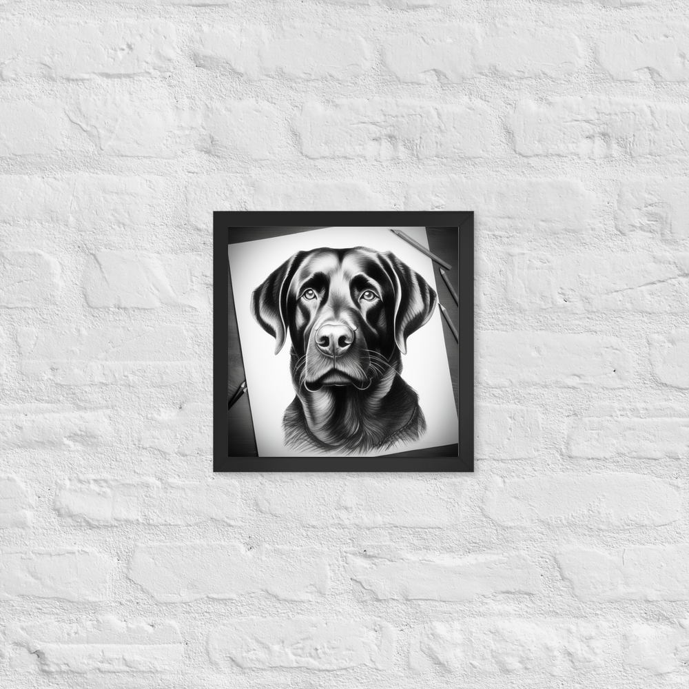 PugMug Custom Black Labrador Retriever Framed Print