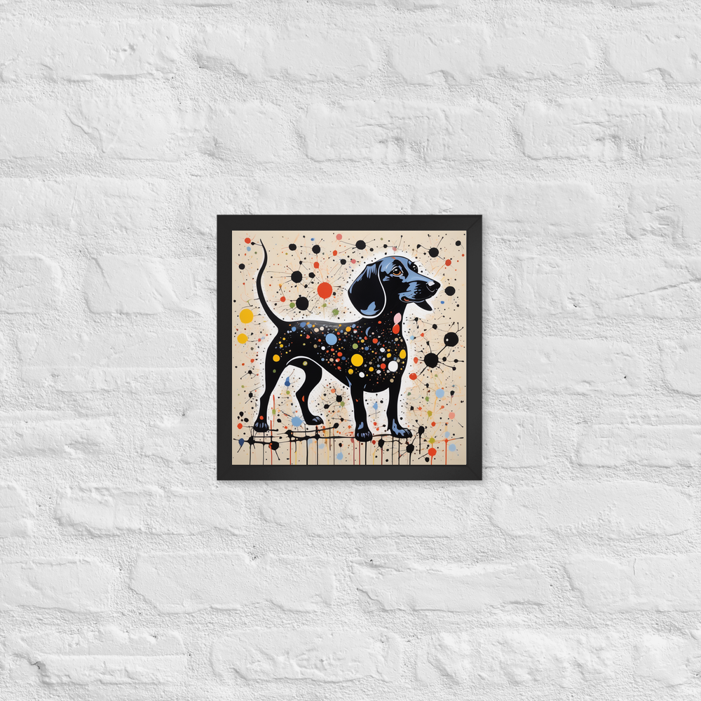 PugMug Custom Black Dachshund Framed Print