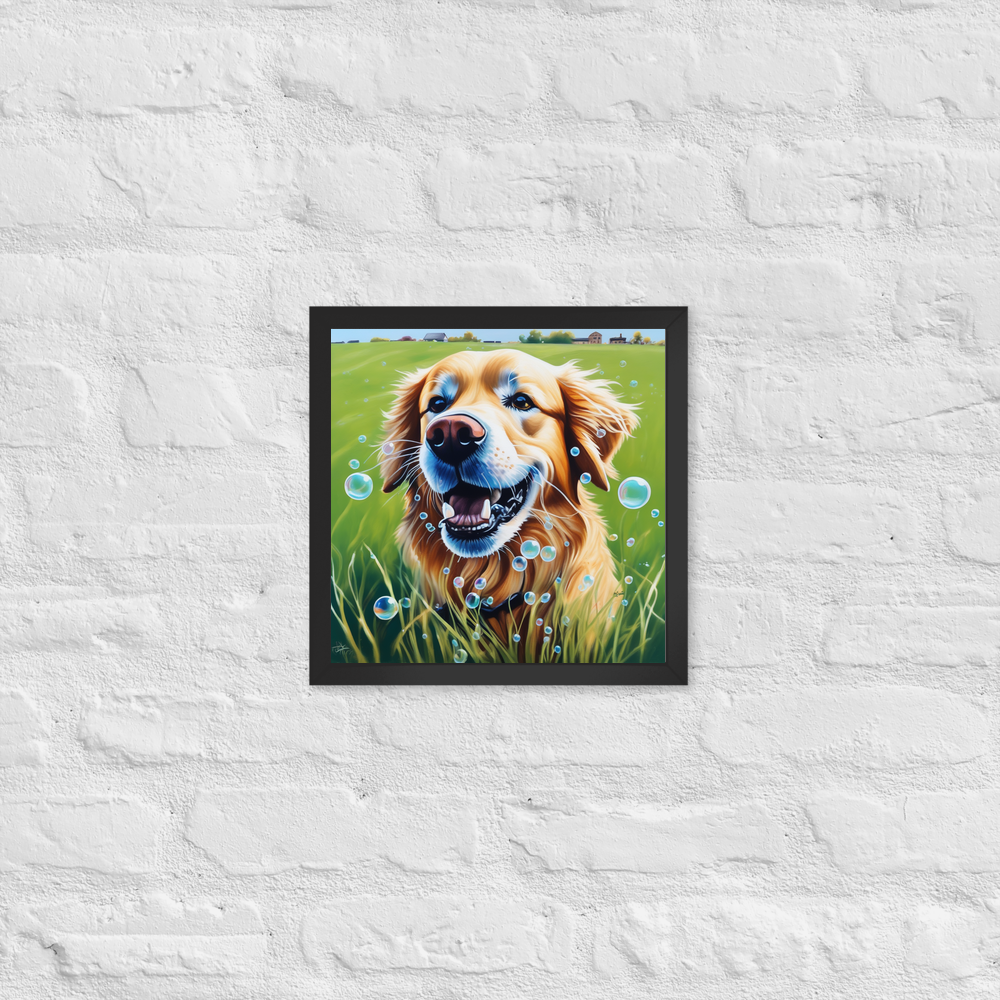 PugMug Custom Golden Retriever Framed Print