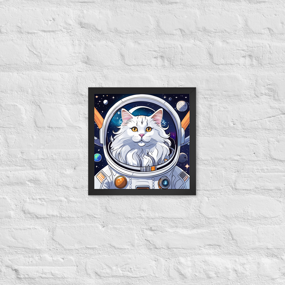PugMug Custom White Maine Coon Cat Framed Print