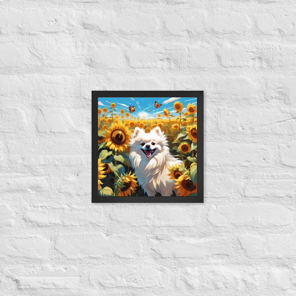 PugMug Custom White Pomeranian Framed Print