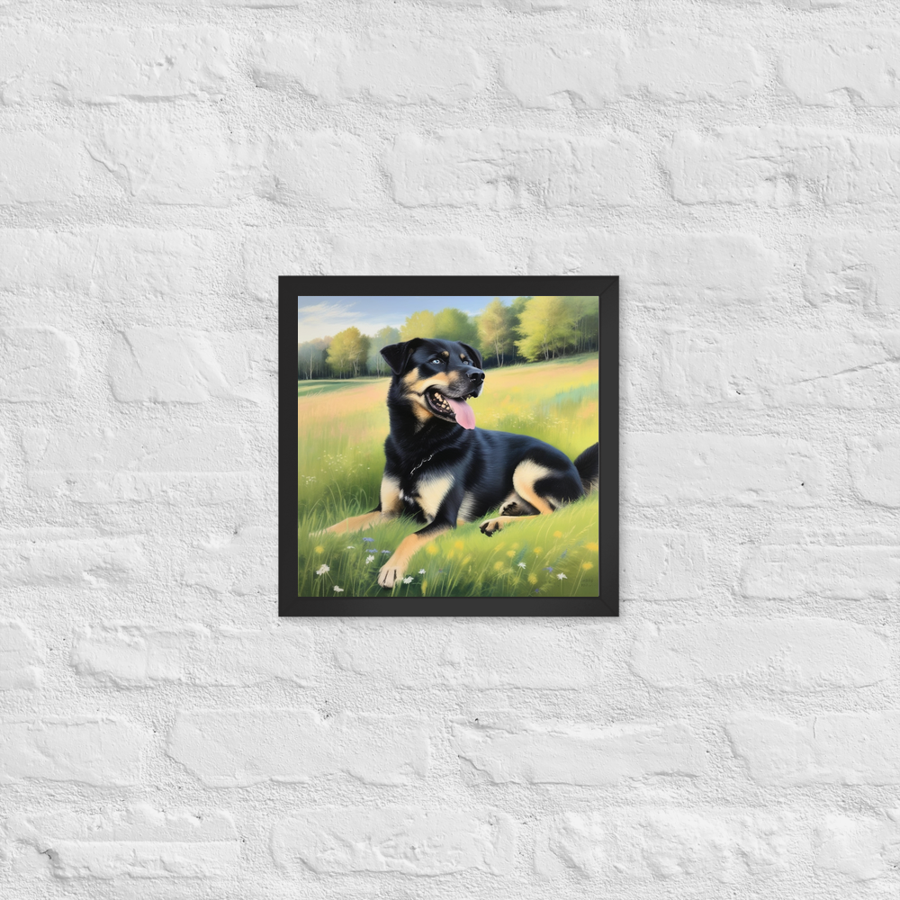 PugMug Custom Blue Framed Print