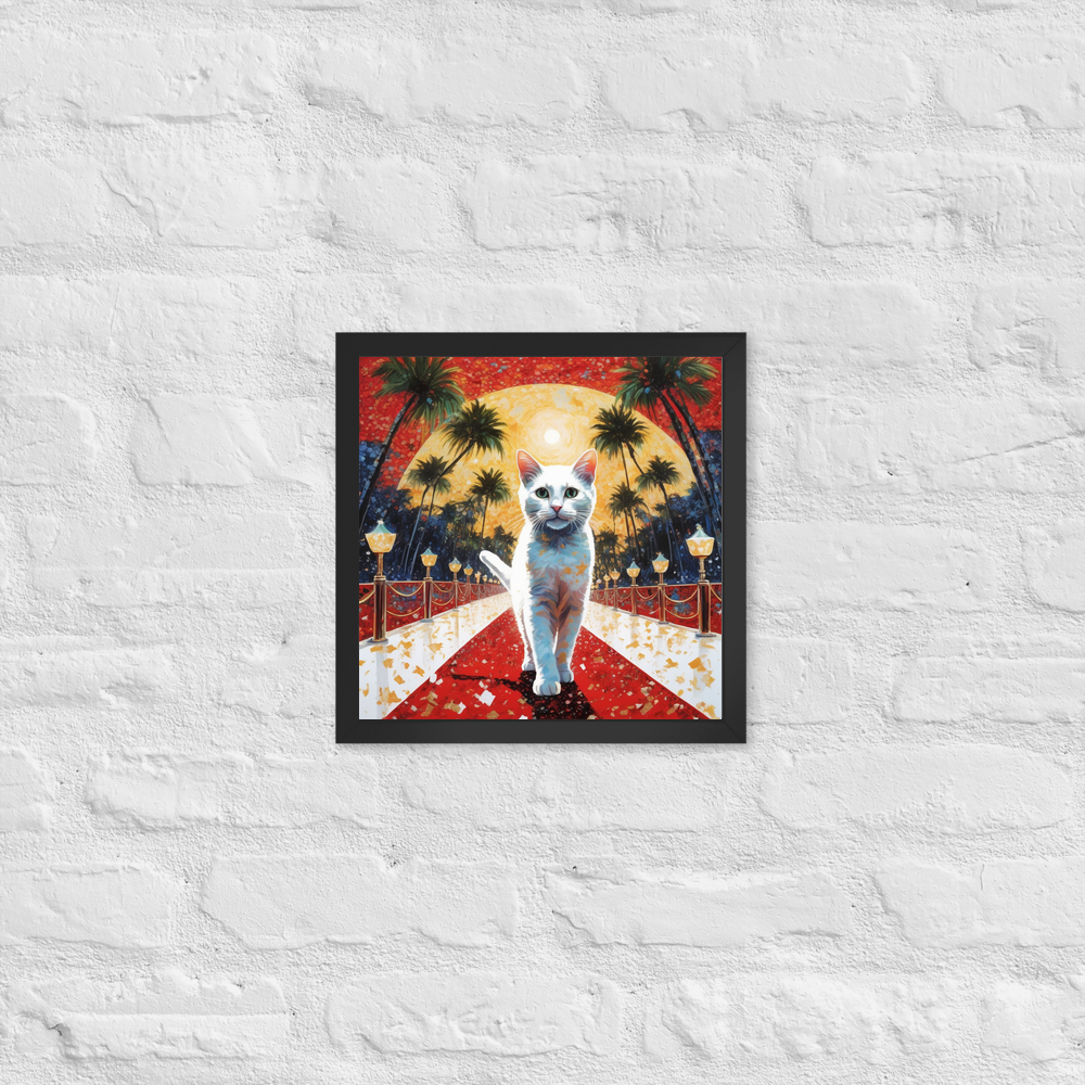 PugMug Custom White Companion Cat Framed Print