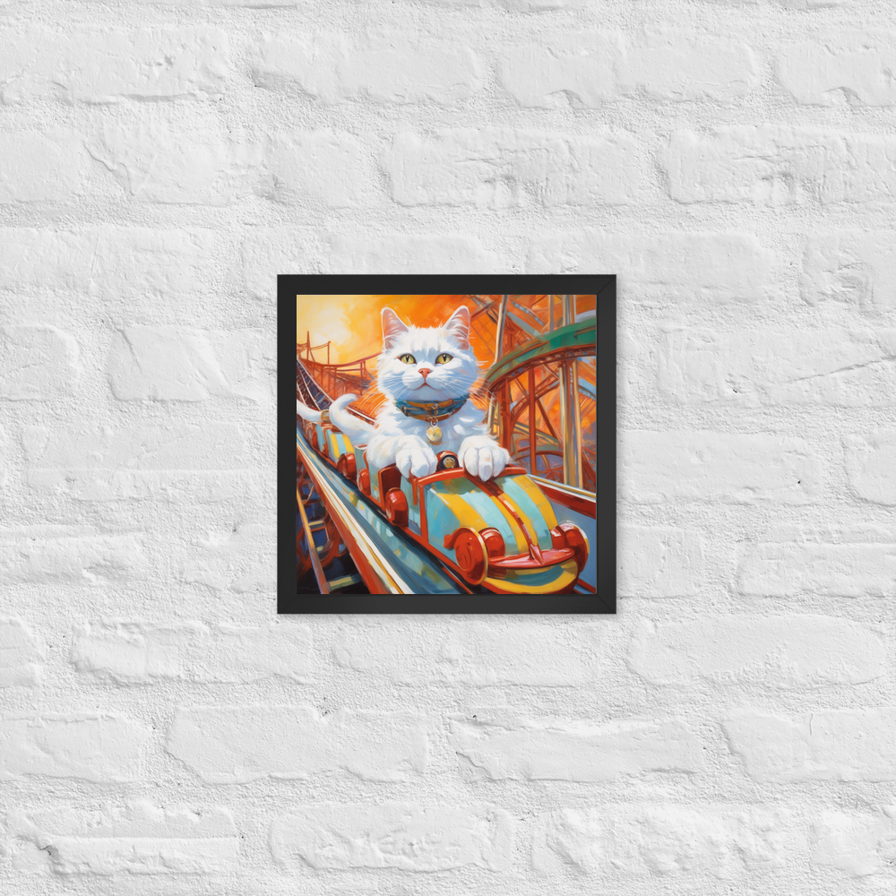 PugMug Custom White Companion Cat Framed Print