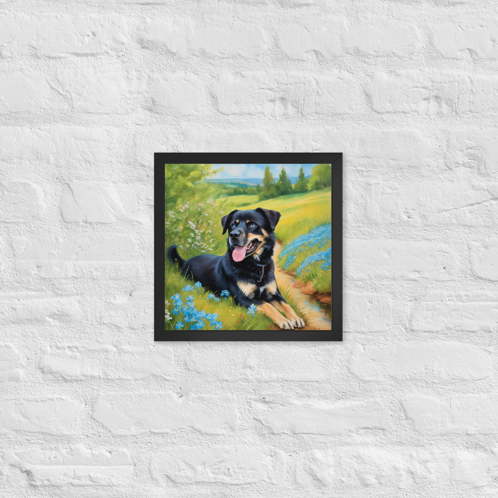 PugMug Custom Blue Framed Print