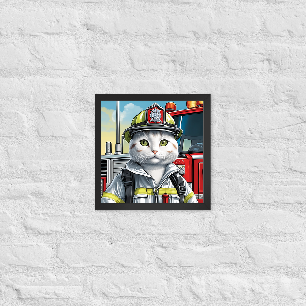 PugMug Custom White Companion Cat Framed Print