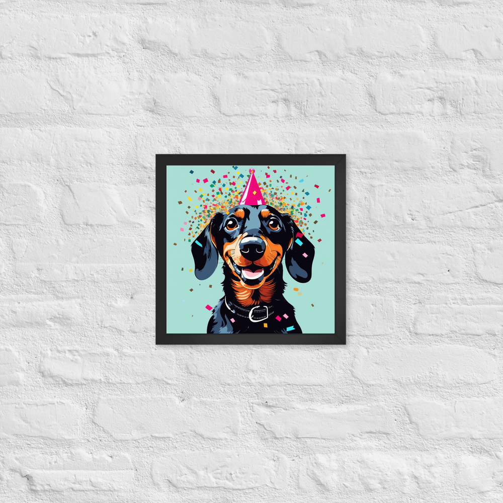 PugMug Custom Black Dachshund Framed Print