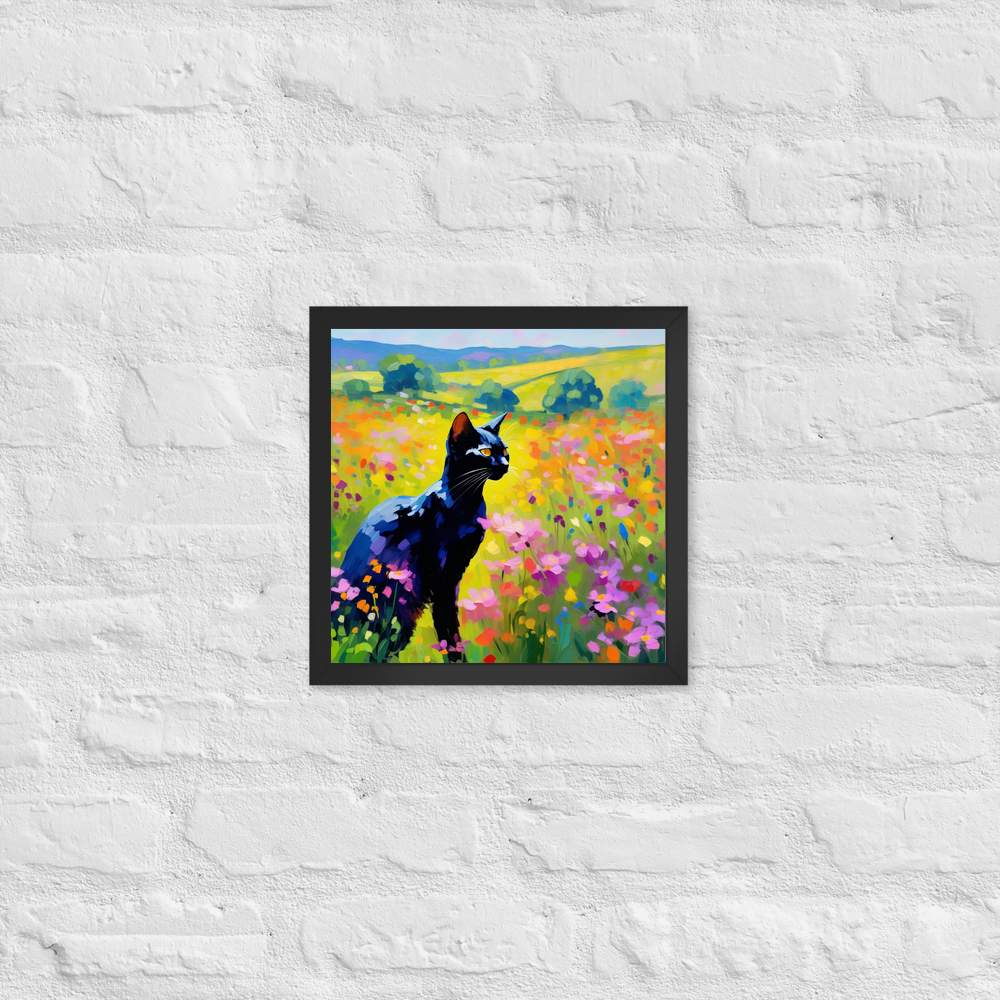 PugMug Custom Black Abyssinian Cat Framed Print