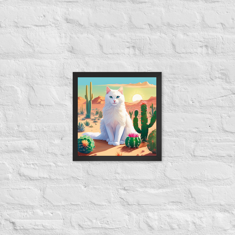 PugMug Custom White Companion Cat Framed Print